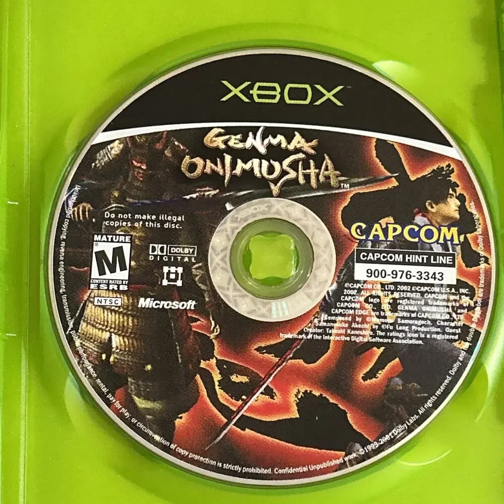 Genma Onimusha Microsoft Xbox 2002 No Manual Tested & Working